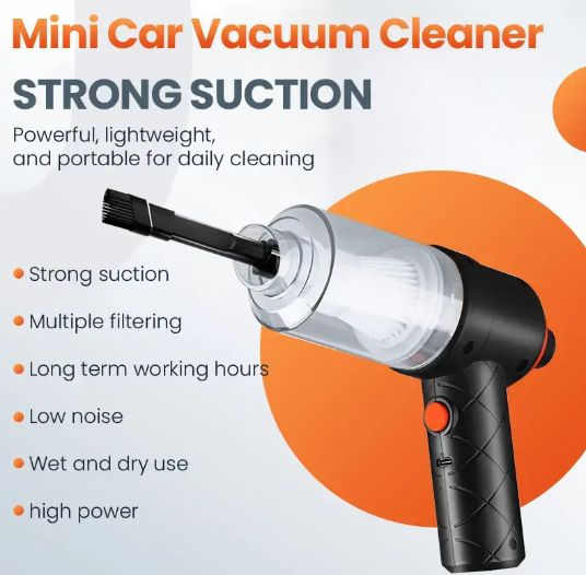 Mini aspirator auto portabil 3-in-1
